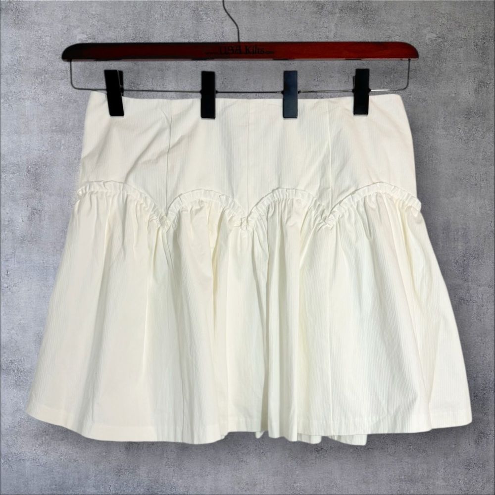 Anthropologie Mare Mare White Basque-Waist Mini Skirt XL - Picture 4 of 9